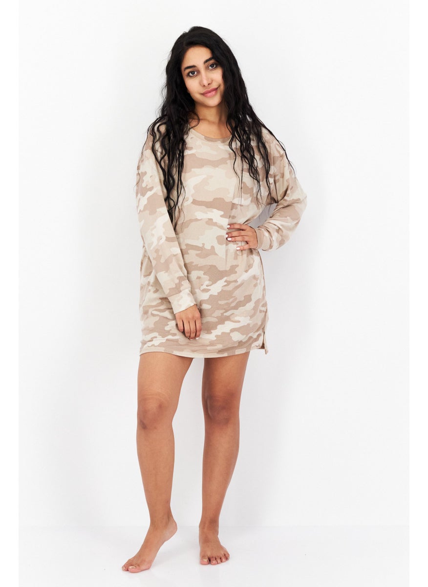 Women Camouflage Full Sleeves Sleepwear Dress, Tan Combo - pzsku/Z28EBD623BE7B32874D58Z/45/_/1724350914/f58bdf77-d7cd-4ee5-bc24-45469ddcfff8