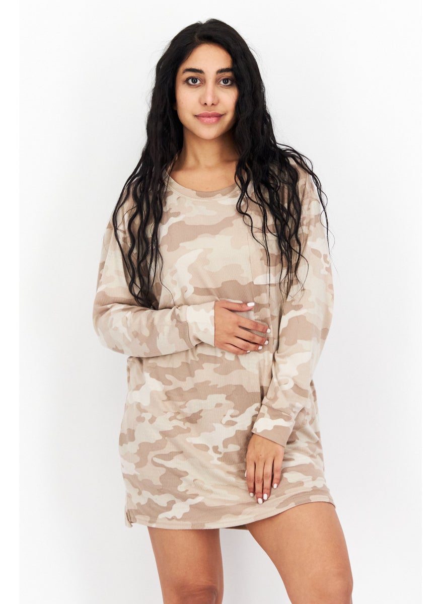 Women Camouflage Full Sleeves Sleepwear Dress, Tan Combo - pzsku/Z28EBD623BE7B32874D58Z/45/_/1724350939/fef2a83a-d056-43e8-b1b3-3e6644607b21