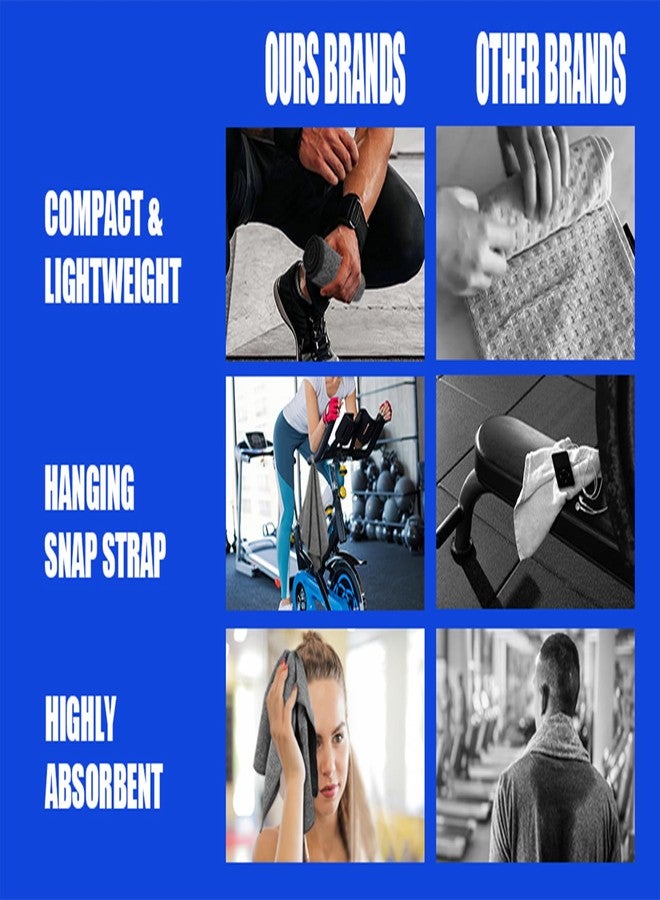 Vnoss Microfiber Quick Dry Gym Towel, Silver ION Odor-Free Absorbent Fiber, Fast Drying, Men & Women Workout Gear for Body Sweat, Working Out, Towels (Dark Grey, 5Pack - 16 * 27Inch) - Image 3