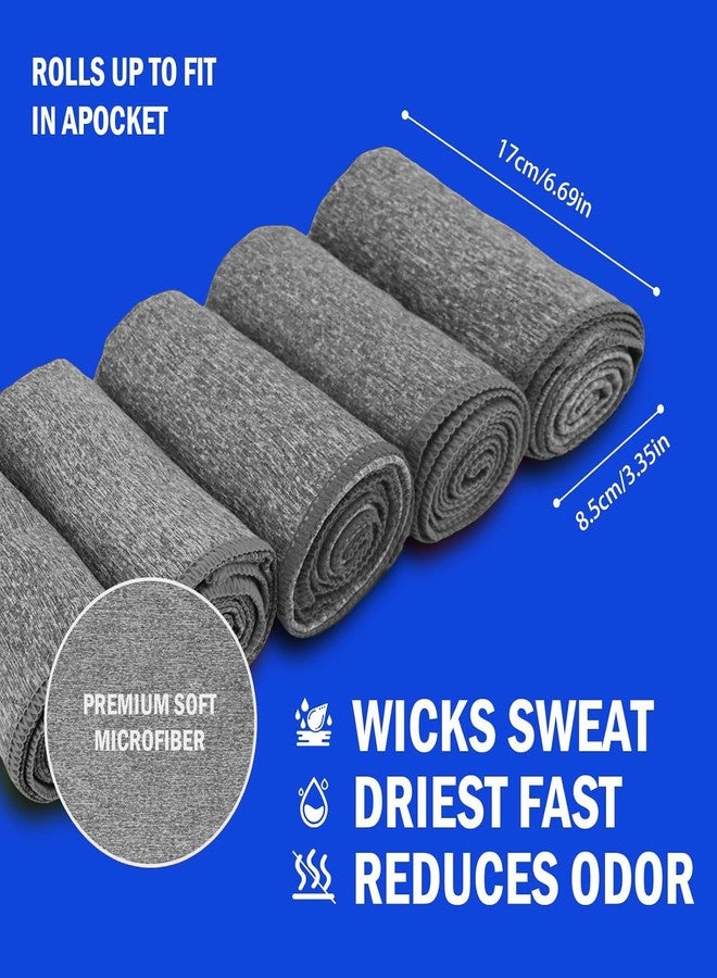 Vnoss Microfiber Quick Dry Gym Towel, Silver ION Odor-Free Absorbent Fiber, Fast Drying, Men & Women Workout Gear for Body Sweat, Working Out, Towels (Dark Grey, 5Pack - 16 * 27Inch) - Image 2