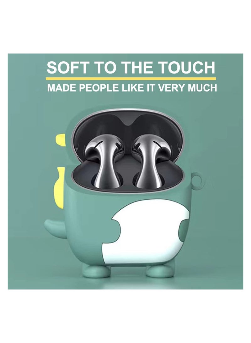 SYOSI Silicone Case Compatible with Huawei Freebuds 5, Cute Funny Cartoon Shockproof Soft Silica Gel Cover Protective Cases, Wireless Earbuds Shell with Anti-Lost Carabiner - Image 2