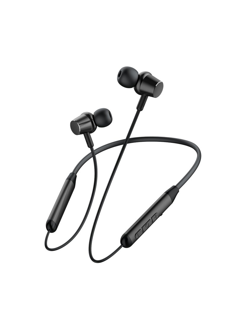 SE5 Wireless Bluetooth 5.3 Neckband Headphones with Stereo Sound and Vibration – Up to 9 Hours of Playback – 10m Connection Range – Black