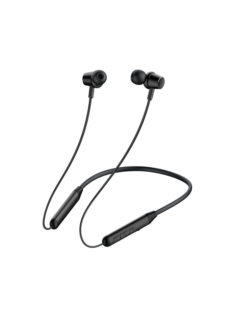 SE5 Wireless Bluetooth 5.3 Neckband Headphones with Stereo Sound and Vibration – Up to 9 Hours of Playback – 10m Connection Range – Black