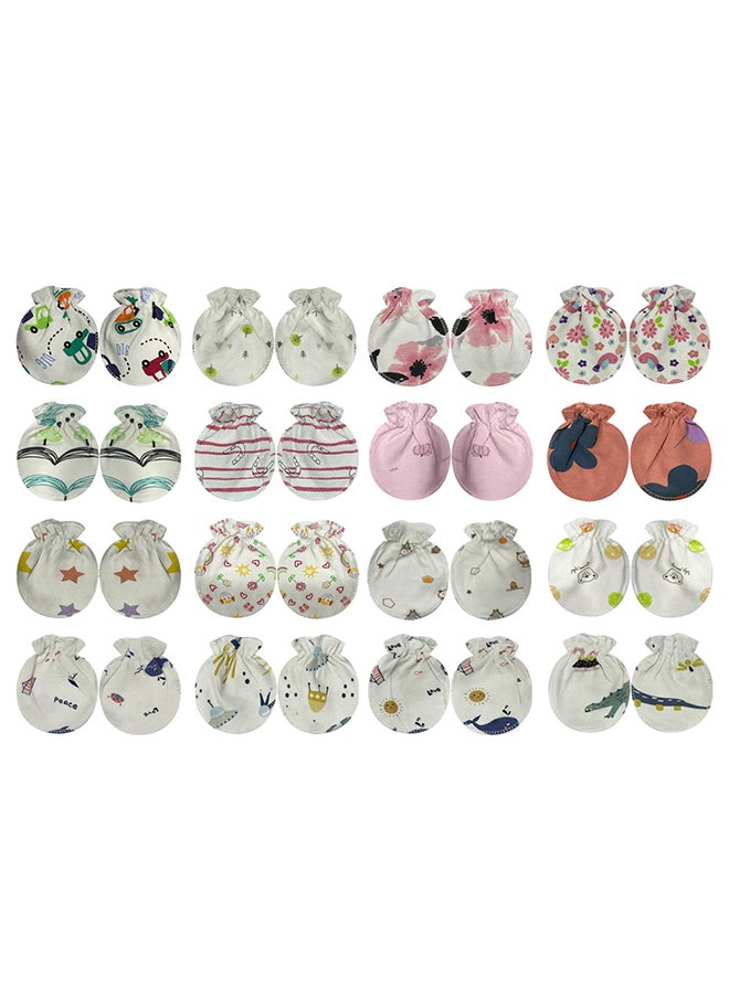 MARGOUN 16 Packs Newborn Baby Mittens Anti Scratch Baby Mittens No Scratch Mittens Baby Gloves for 0-6 Months Boys Girls Multicolour  - Image 2
