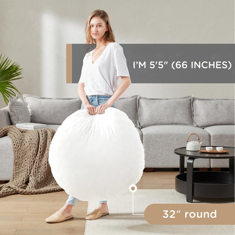 Codi Round Floor Pillow Insert, Large Thick Meditation Cushion, 32 Inch Circular Seating Cushions, Memory Foam Added, Advanced - Image 4