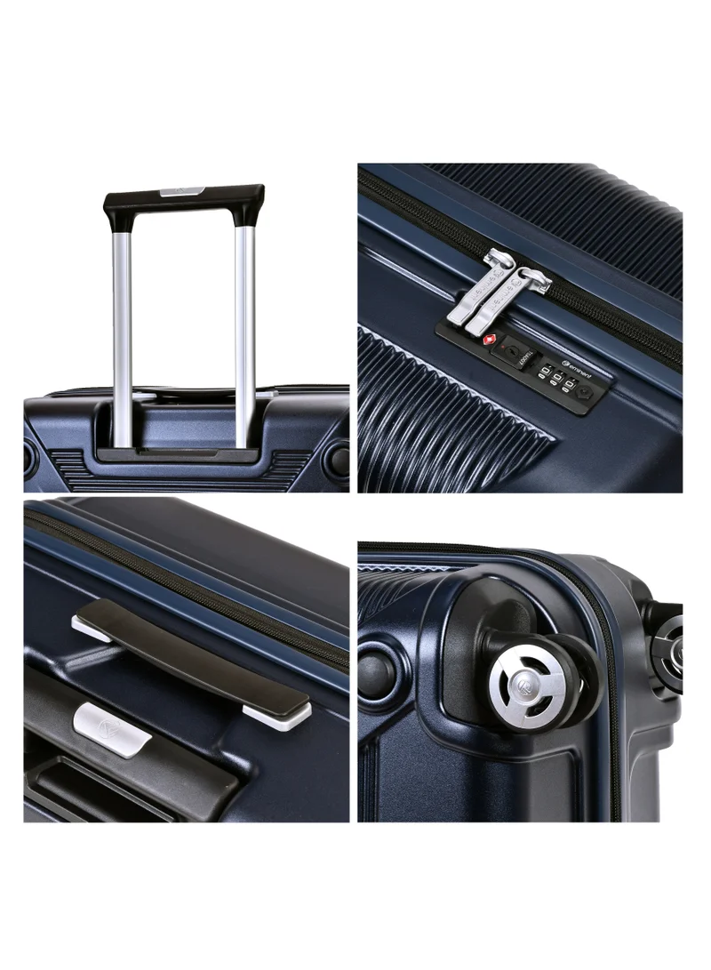 eminent Hard Case Travel Bag Medium Luggage Trolley Polycarbonate Lightweight Suitcase 4 Quiet Double Spinner Wheels With Tsa Lock KJ97 Night Blue