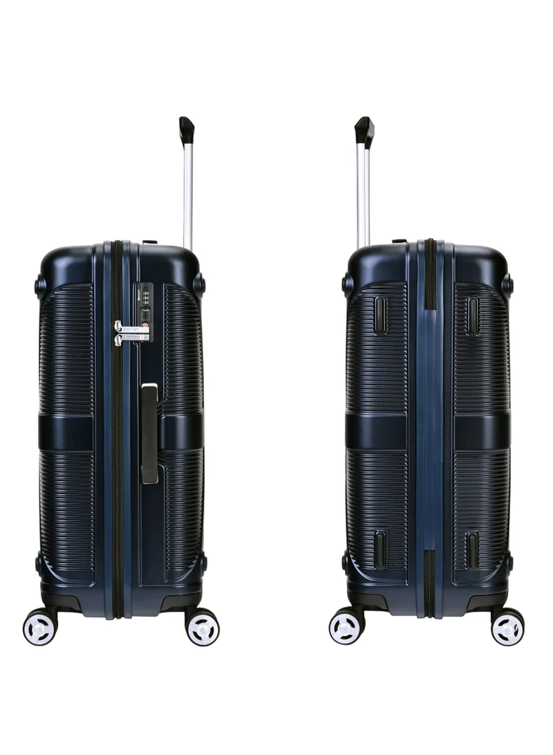 إيمينينت Hard Case Travel Bag Medium Luggage Trolley Polycarbonate Lightweight Suitcase 4 Quiet Double Spinner Wheels With Tsa Lock KJ97 Night Blue