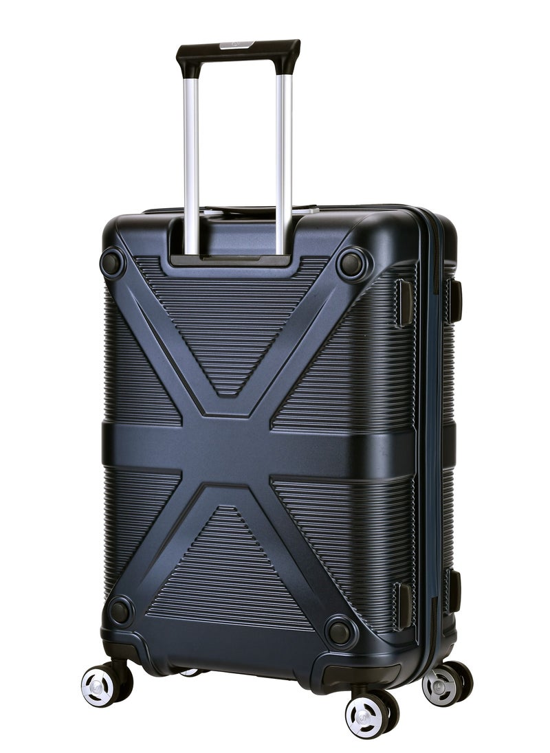 eminent - Hard Case Travel Bag Medium Luggage Trolley Polycarbonate Lightweight Suitcase 4 Quiet Double Spinner Wheels With Tsa Lock KJ97 Night Blue - Image 1