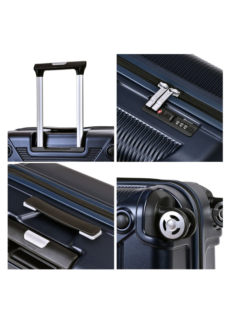 eminent - Hard Case Travel Bag Medium Luggage Trolley Polycarbonate Lightweight Suitcase 4 Quiet Double Spinner Wheels With Tsa Lock KJ97 Night Blue - Image 1