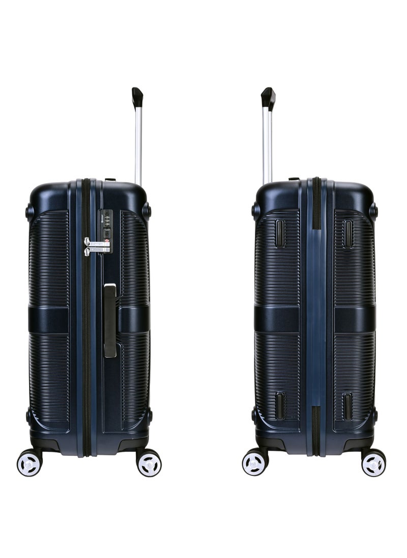 eminent - Hard Case Travel Bag Medium Luggage Trolley Polycarbonate Lightweight Suitcase 4 Quiet Double Spinner Wheels With Tsa Lock KJ97 Night Blue - Image 1