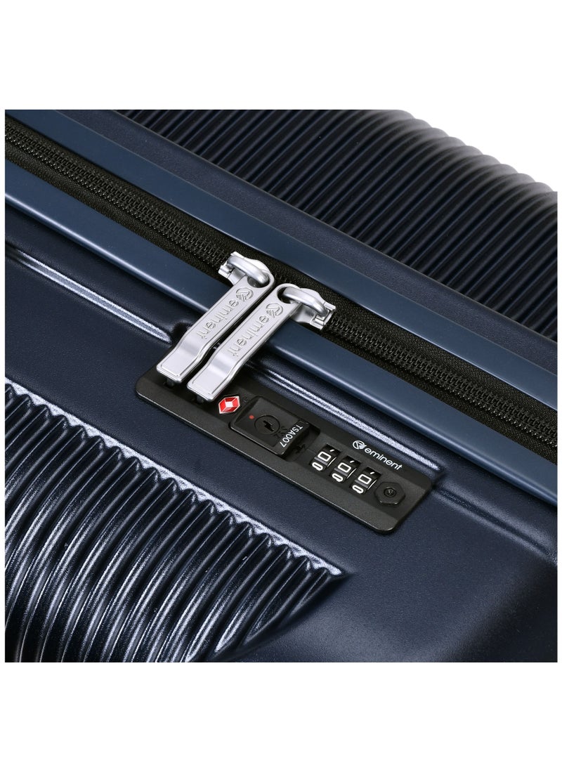 eminent - Hard Case Travel Bag Medium Luggage Trolley Polycarbonate Lightweight Suitcase 4 Quiet Double Spinner Wheels With Tsa Lock KJ97 Night Blue - Image 1