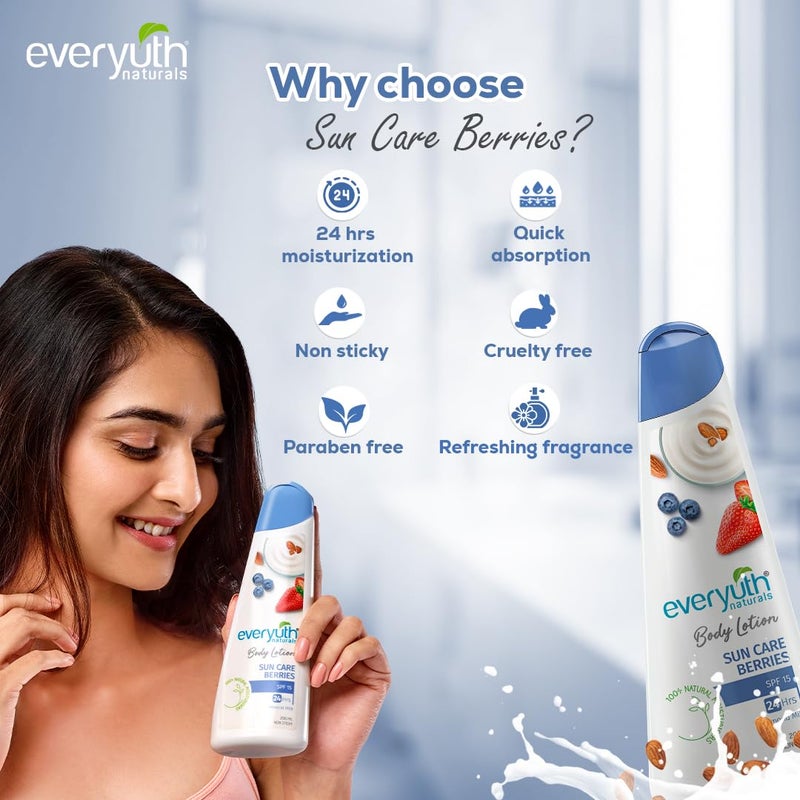 Everyuth Naturals Body Lotion Sun Care Berries 200ml ENBerries200 - Image 3