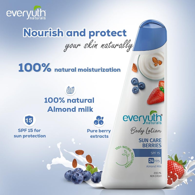 Everyuth Naturals Body Lotion Sun Care Berries 200ml ENBerries200 - Image 2