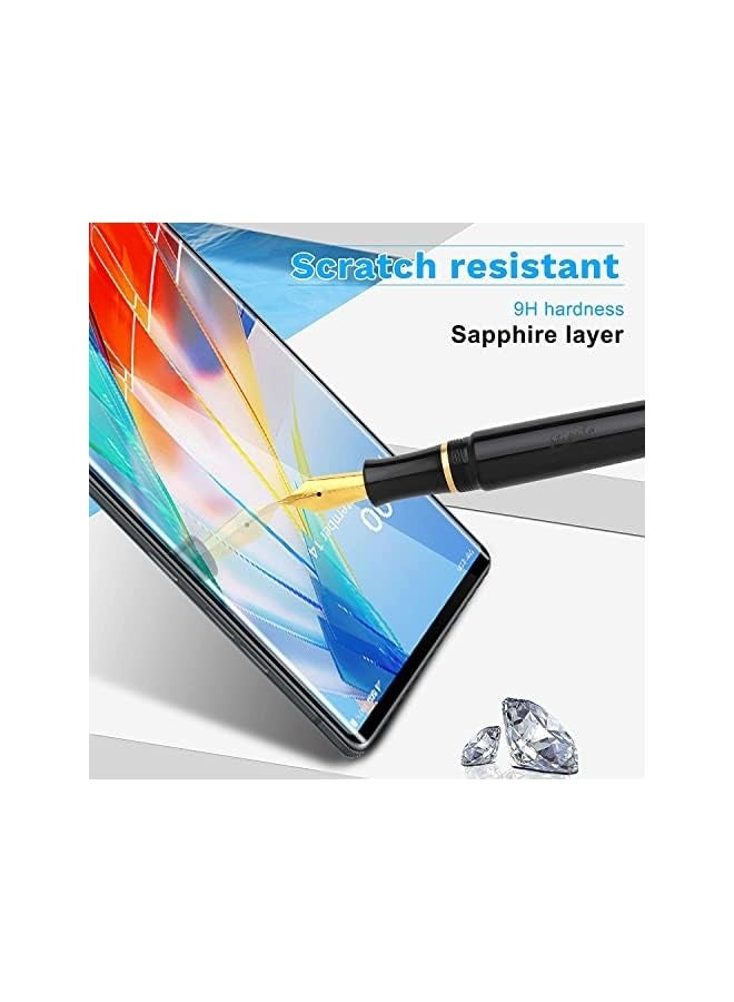 بروماس واقي شاشة من الزجاج المقوى ثلاثي الأبعاد بتغطية كاملة ومقاوم للخدش وخماسي الأبعاد لهاتف LG Wing 5G أسود - Image 5