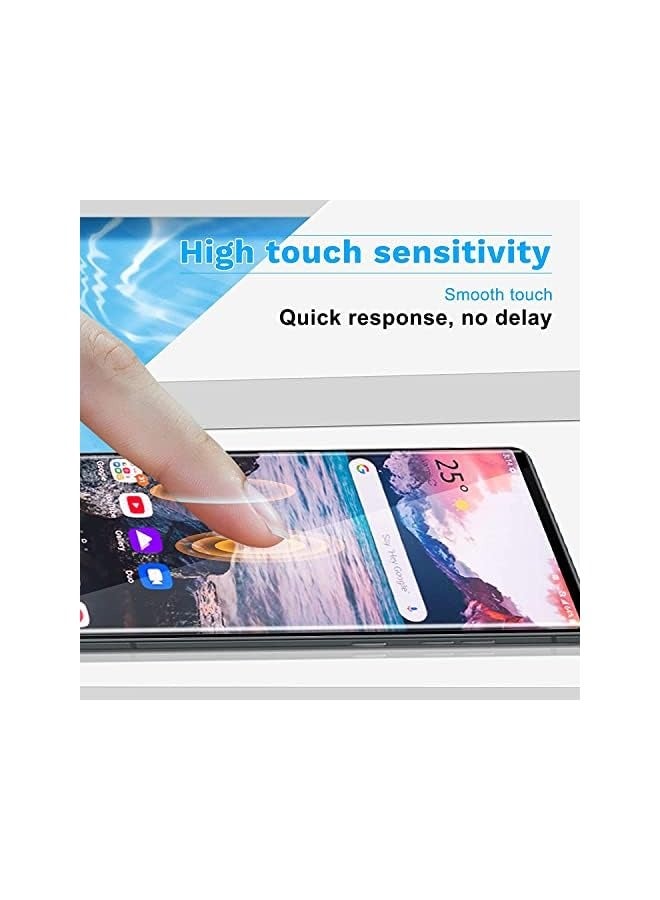 بروماس واقي شاشة من الزجاج المقوى ثلاثي الأبعاد بتغطية كاملة ومقاوم للخدش وخماسي الأبعاد لهاتف LG Wing 5G أسود - Image 3