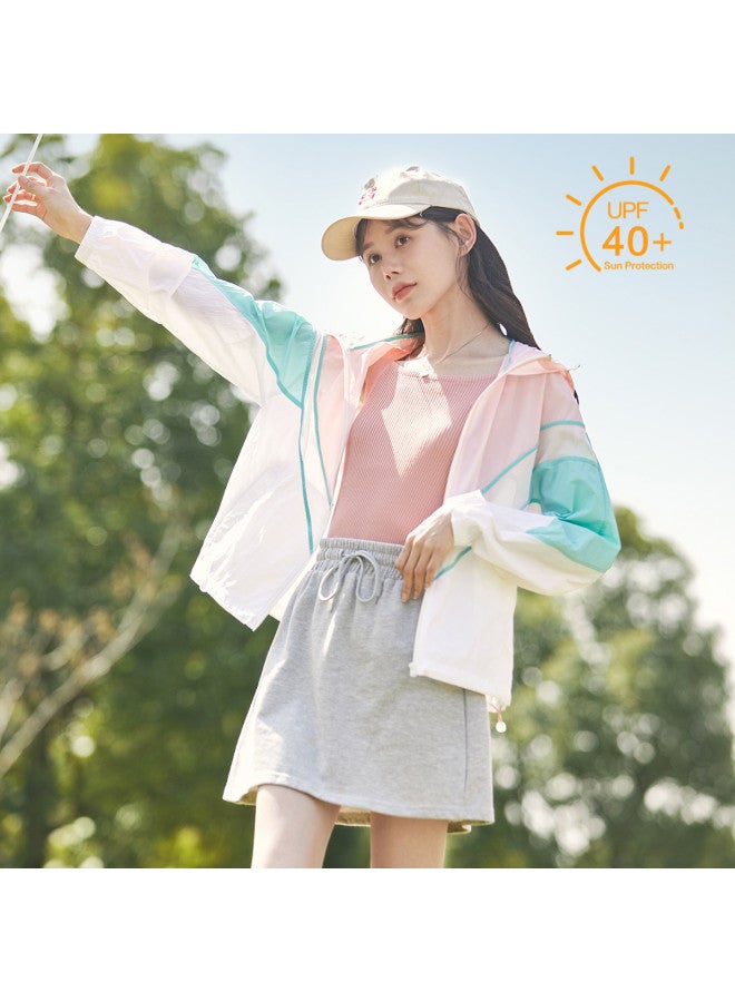TonLion Women's Sun Protection Jacket Summer Hooded Color-block Lightweight Top Outerwear Breathable Uv Protection Versatile - Image 2