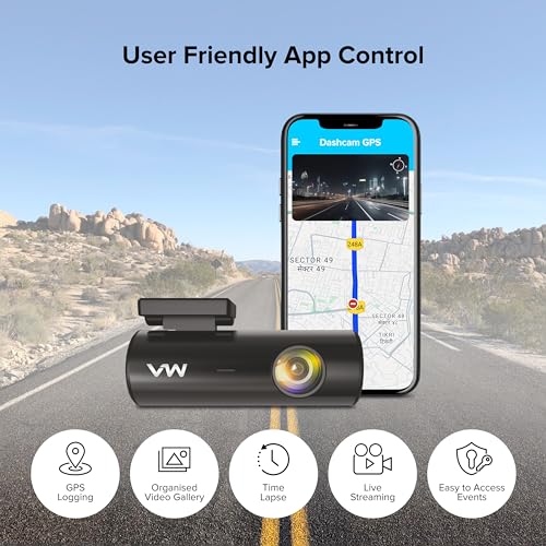 VW Car Dash Camera VW100G (with GPS Log) Dash Cam | Full HD 1080p | Wide Angle View | G-Sensor | WiFi | Hard Wire Kit (Car Charger Not Included) | Emergency Recording | (Dashcam GPS) - Image 4