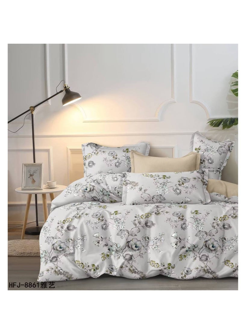 Duvet set Bedding Cover, Set Of 6pcs Bedding Set Luxury King Size High Quality Duvet Cover Sets with Pillowcase PINK