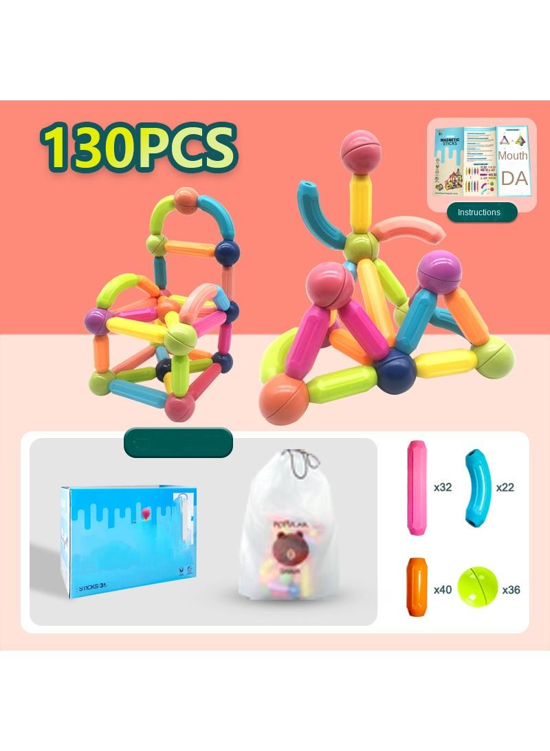 general 130-Piece Magnetic Toy Set Multicolor For Making Different Shapes 3+ Years Age Group - Image 1