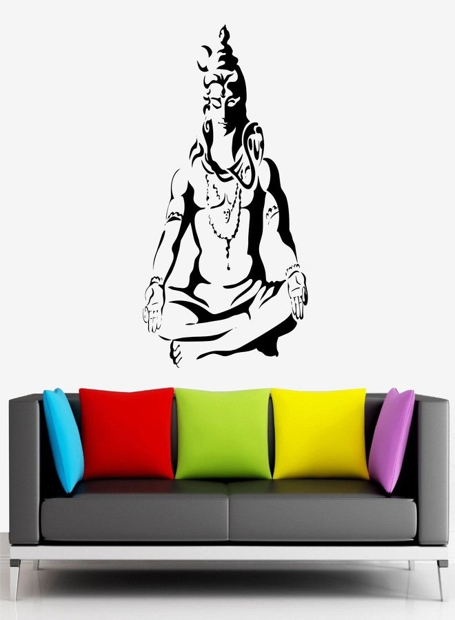 Asmi Collections PVC Wall Stickers Meditating God Shiva - Image 1
