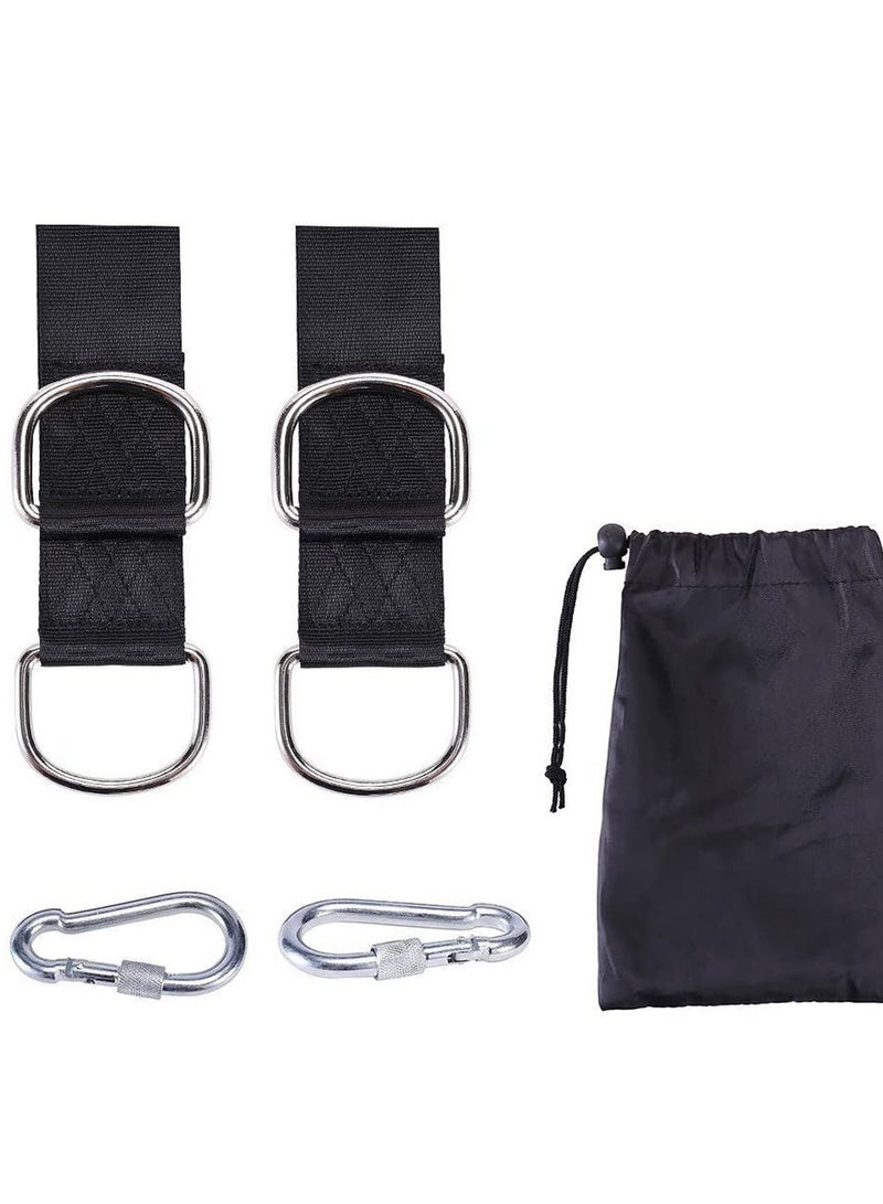 Generic Swing Straps Hanging Kit, Waterproof 150cm Long with 2 Safety Sturdy Zinc Alloy Lock Carabiners Hooks and 1 Carrying Bag, Holds 2200 LBs for Tire, Disc Swings, Hammocks - Image 1