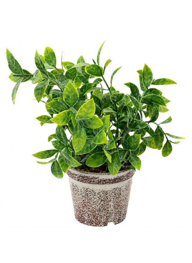 Vintage Artificial Plant in Pot 23 cm – Decorative Faux Green Plant for Desk, Shelf, Living Room, Office, Bathroom & Home Décor - Image 1