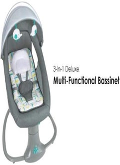 Mastela 3-In-1 Multi-Functional Baby Bassinet Swings With Remote Control And 5 Adjustable Speeds, Upto 36 Months, Grey  - Image 3
