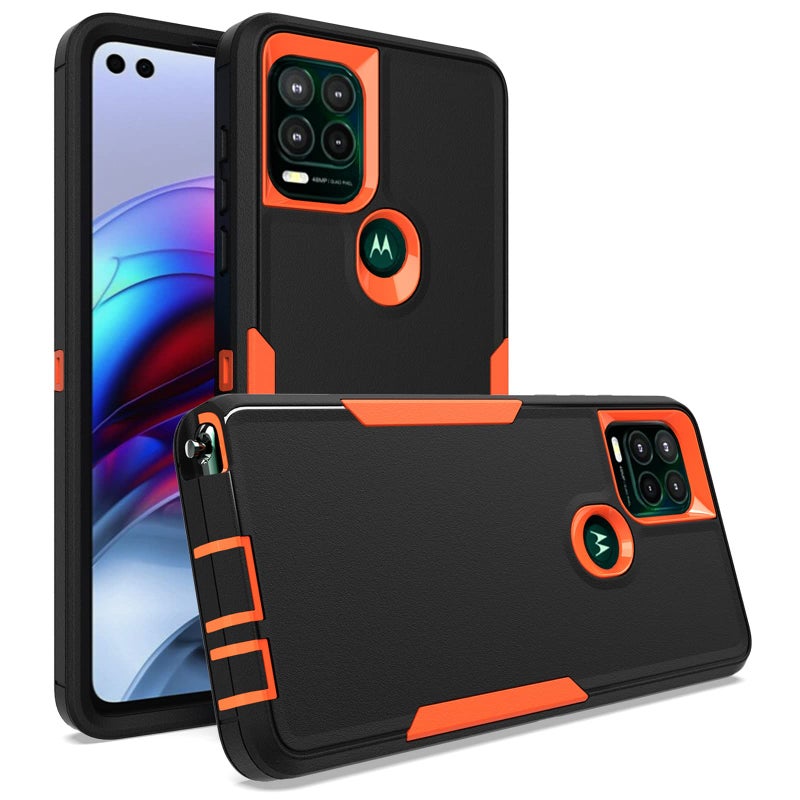 Vinve for Moto G Stylus 5G Case, [Military Grade] Shockproof Hybrid Rugged Bumper Protective Cover (Black/Orange) - Image 1