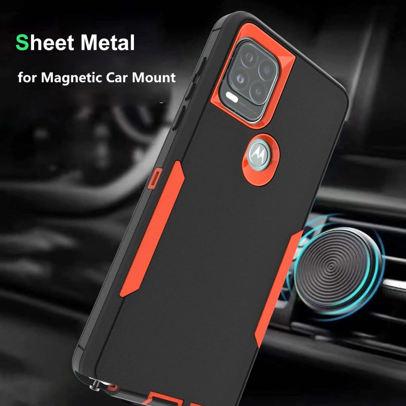 Vinve for Moto G Stylus 5G Case, [Military Grade] Shockproof Hybrid Rugged Bumper Protective Cover (Black/Orange) - Image 4