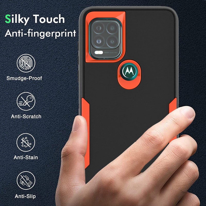 Vinve for Moto G Stylus 5G Case, [Military Grade] Shockproof Hybrid Rugged Bumper Protective Cover (Black/Orange) - Image 3