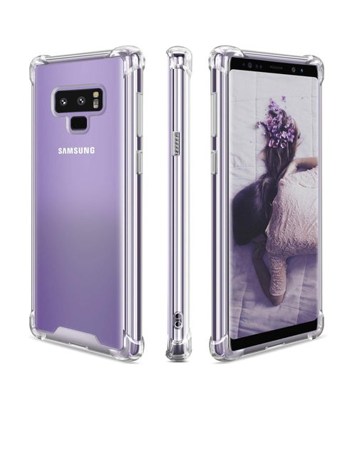 (Samsung Galaxy Note 9) Clear Case Soft TPU Silicone Bumper Reinforced Corner Full Camera Protection Transparent Cover