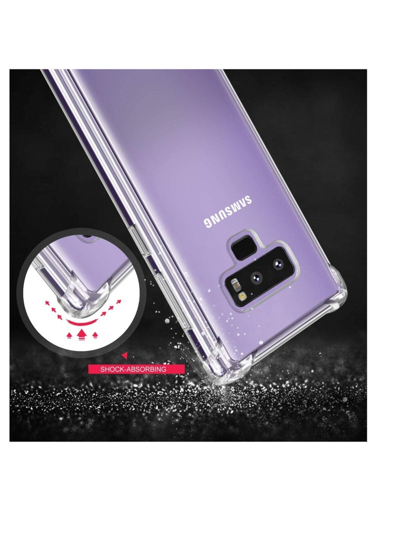 (Samsung Galaxy Note 9) Clear Case Soft TPU Silicone Bumper Reinforced Corner Full Camera Protection Transparent Cover