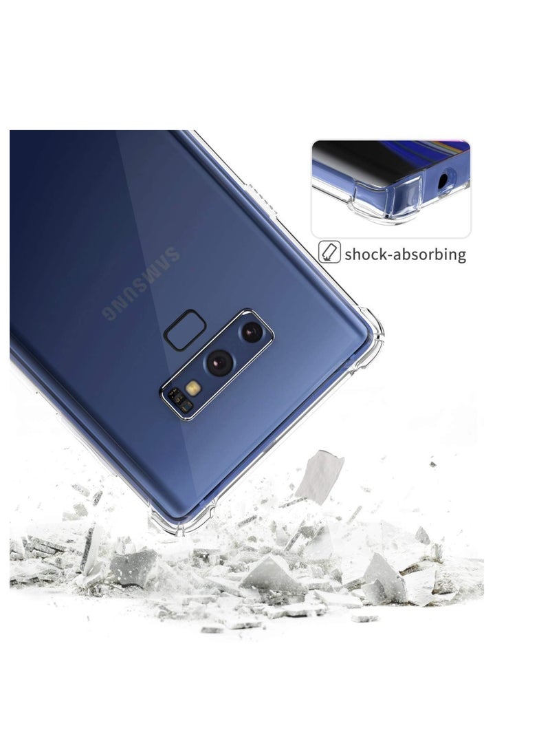 (Samsung Galaxy Note 9) Clear Case Soft TPU Silicone Bumper Reinforced Corner Full Camera Protection Transparent Cover