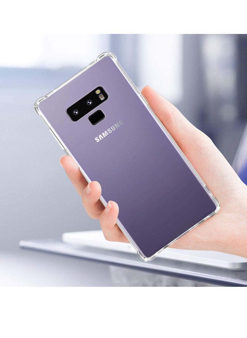 (Samsung Galaxy Note 9) Clear Case Soft TPU Silicone Bumper Reinforced Corner Full Camera Protection Transparent Cover
