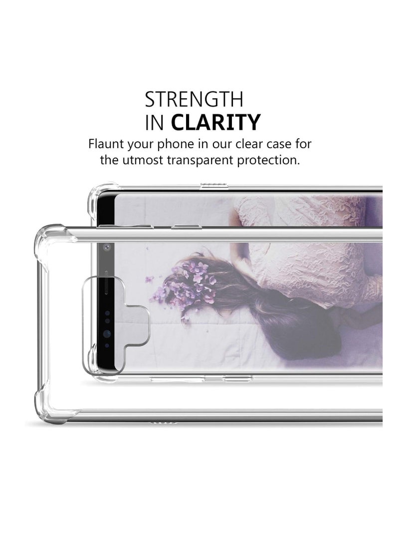 (Samsung Galaxy Note 9) Clear Case Soft TPU Silicone Bumper Reinforced Corner Full Camera Protection Transparent Cover