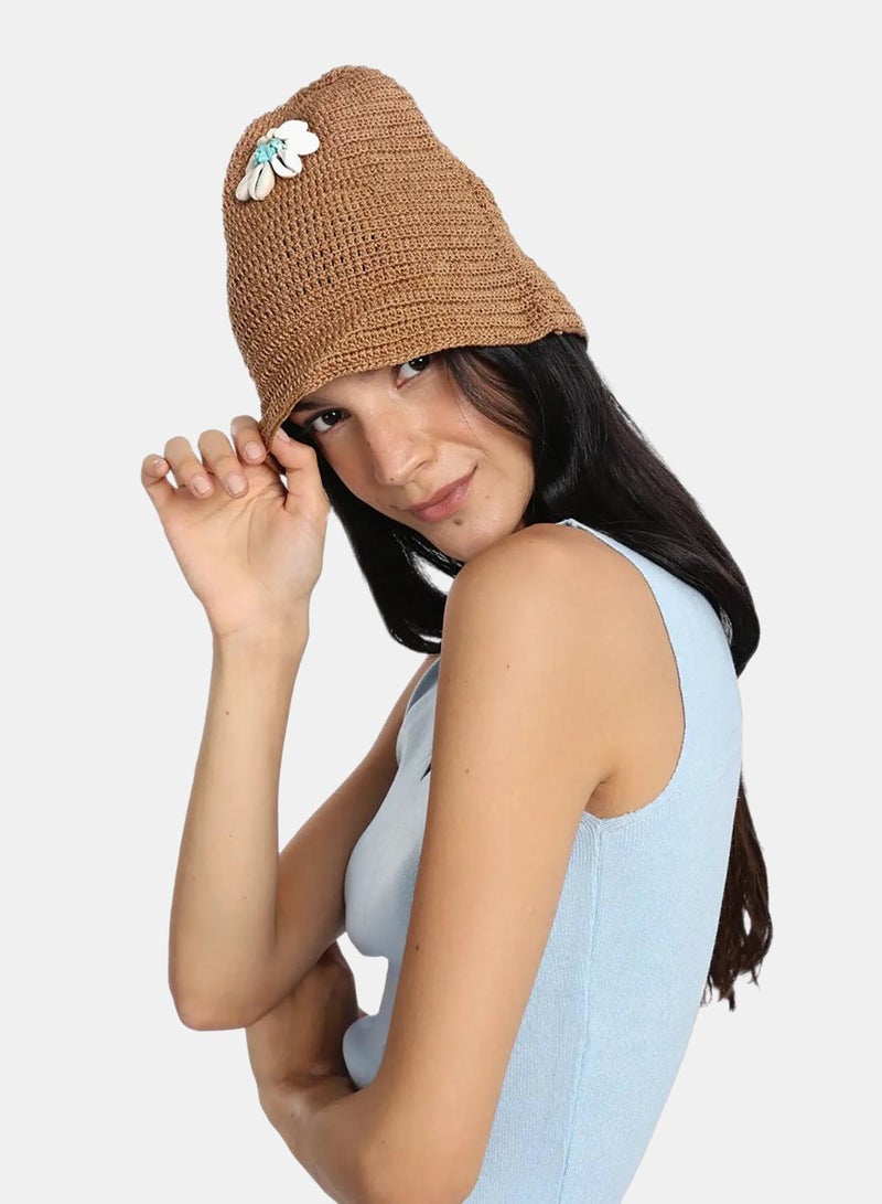 Carina Shell Straw Beach Hat - Image 4