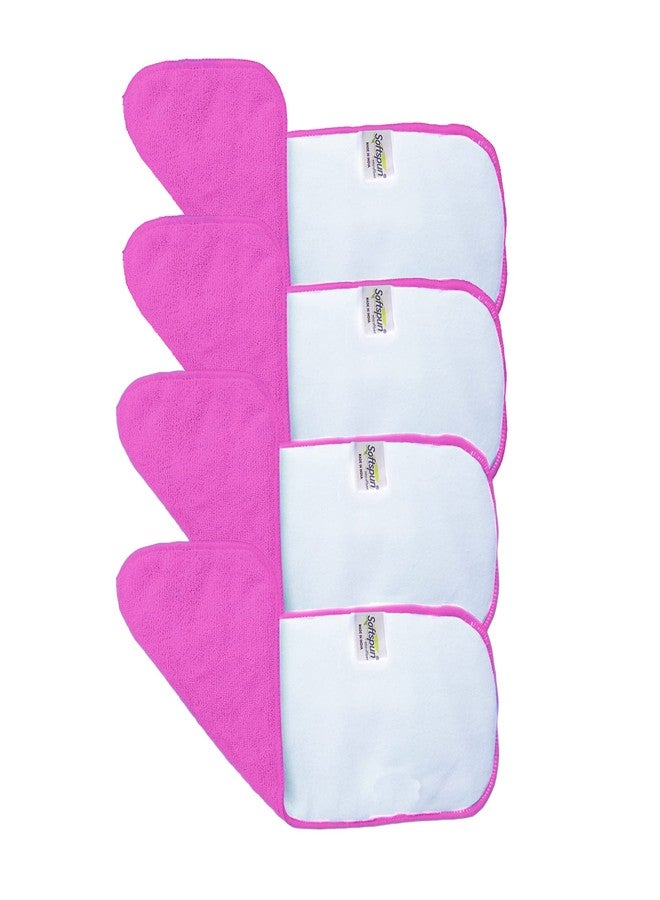SOFTSPUN Microfiber 4 Layer Baby Pocket Diaper Inserts Pack of 4 Small Size Pink Age 0-3 Months Washable Reusable Ultra Absorbent Super Soft & Comfortable for Babies Skin of Newborn Baby. - Image 2