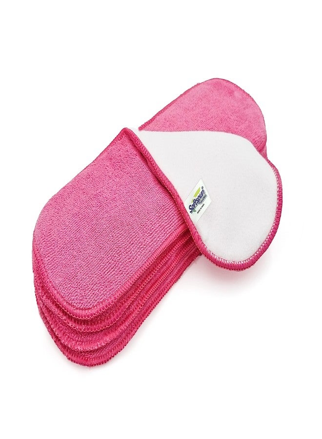 SOFTSPUN Microfiber 4 Layer Baby Pocket Diaper Inserts Pack of 4 Small Size Pink Age 0-3 Months Washable Reusable Ultra Absorbent Super Soft & Comfortable for Babies Skin of Newborn Baby. - Image 1