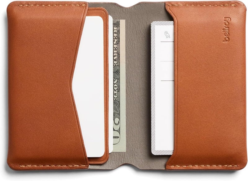 BELLROY Under Cover (slimline leather card wallet/holder with card storage, quick access slot, plus space for folded bills) - Caramel - Image 2