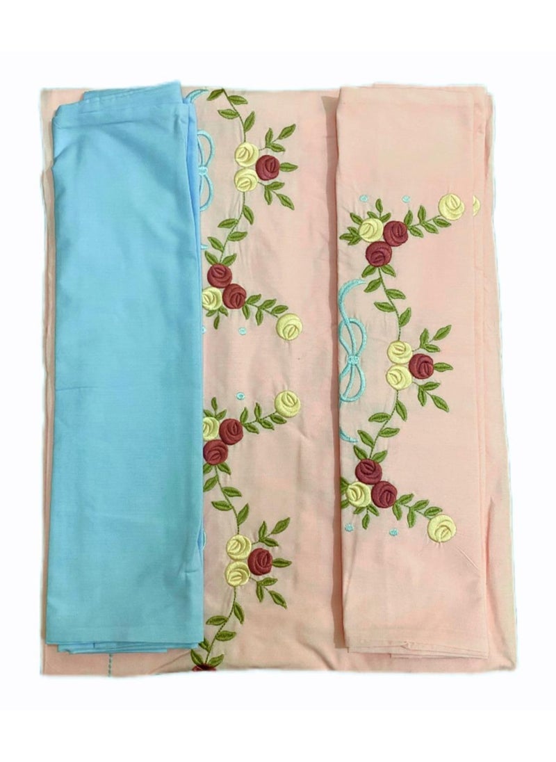 Generic Embellished Bed Sheets Set Five Piece 100% Cotton Bedding Set In  Multicolour  - Image 1