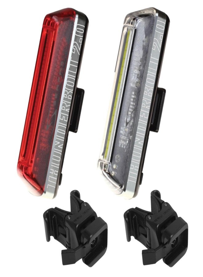 Serfas Thunderbolt 2.0 Head Tail Light Combo Bicycle Night Riding 7 Modes 50 and 120 Lumens - Image 1