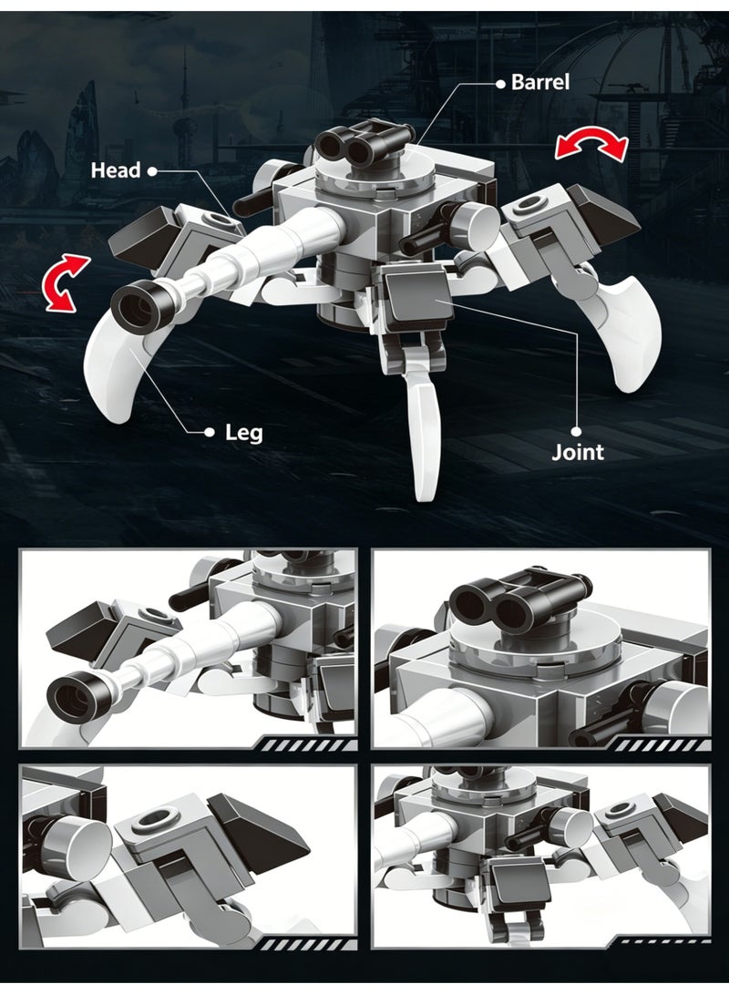 2 In 1 Mecha Warrior Robot Building Blocks Set Posable Sci Fi Combat Bricks Kit 176 Pcs ABS Constructible Action Figure With Flexible Movable Joints STEM Educational Building Toy Gift For Kids Boys Girls Ages 6 And Up Birthday Holiday Home Desktop Collection Display - Image 4