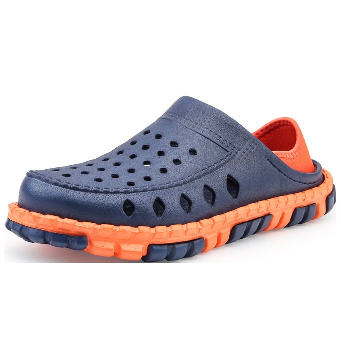 Breathable Mens Summer Sandals Slip-Resistant Beach Slides Blue Orange 
