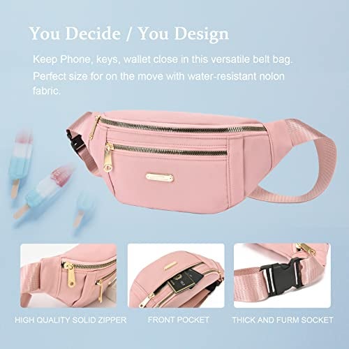 DAITET Fashionable Light Gray Fanny Pack for Men&Women, Crossbody Waist Bag with Adjustable Belt, Large Capacity Bum Bag for Traveling Hiking Cycling Workout Casual(Silver Grey) - Image 3