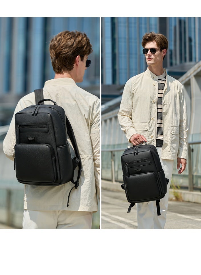 RAHALA RAL821 Luxury Black Leather Backpack for Men and Women, Water Resistant Laptop Bag for Work, Travel, College - Casual and Stylish Design - Image 5