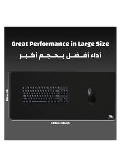YASA GAME Extended Large Gaming Mouse Pad 120 X 60 cm XXL Full Desk Art style & Mousepad Non-Slip Rubber Base Big Keyboard Mat with Stitched Edges water resist for Gaming from Yasa ( Full Black )  - Image 3
