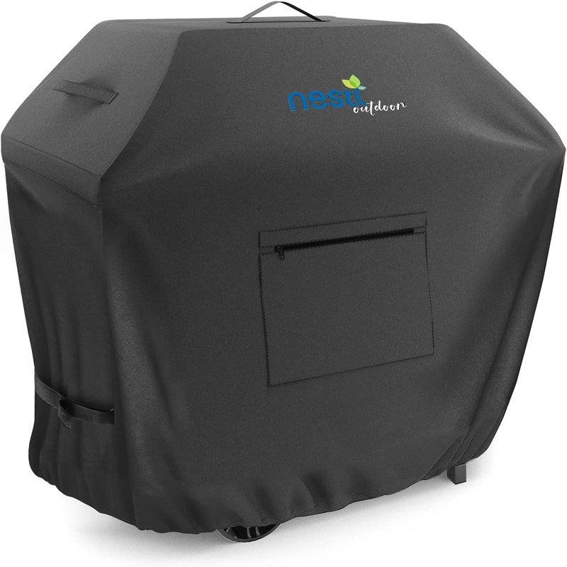 Nestl BBQ Grill Cover, Heavy Duty Grill Covers - Waterproof Gas Grill Covers, Durable UV & Fade Resistant Barbecue Grill Cover with Front Zipper Pocket - 72 Inch, Black - Image 1