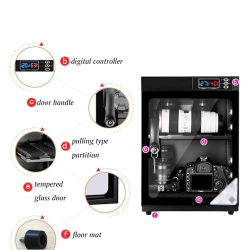 INTBUYING Camera Dry Cabinet 30L Electronic Dry Cabinet for Camera Lens Storage with Lock 2 Layers Intelligent Temperature Humidity LED Screen Noiseless - Image 5