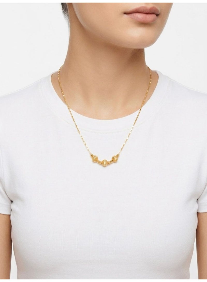 The Intermix Gems Gold Textured Bead Necklace 18K - Image 3