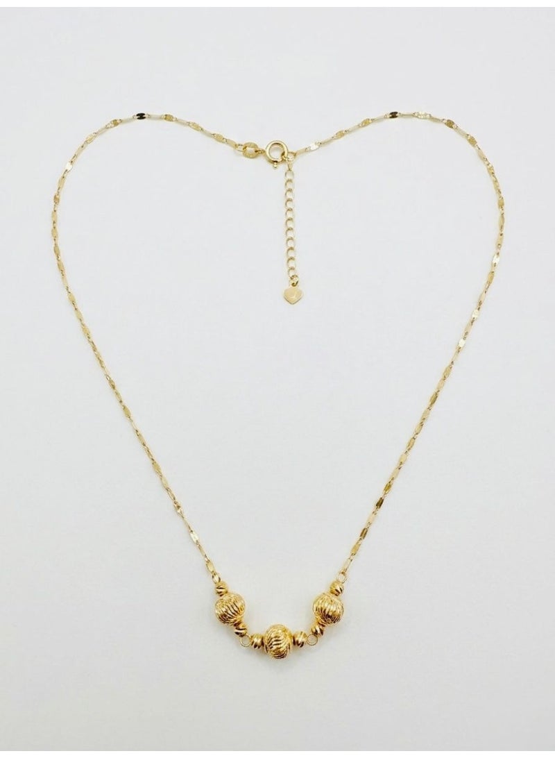 The Intermix Gems Gold Textured Bead Necklace 18K - Image 1